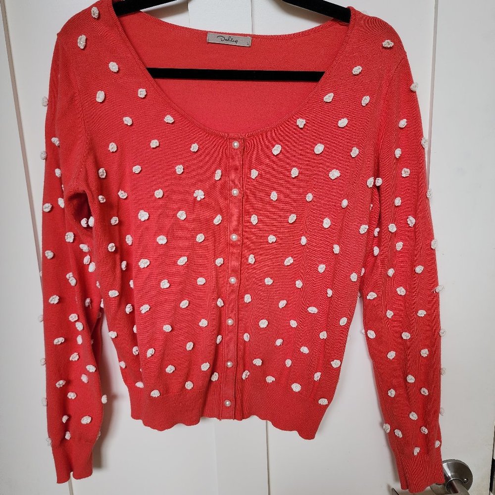 Anthropologie Darling beaded floral cardigan